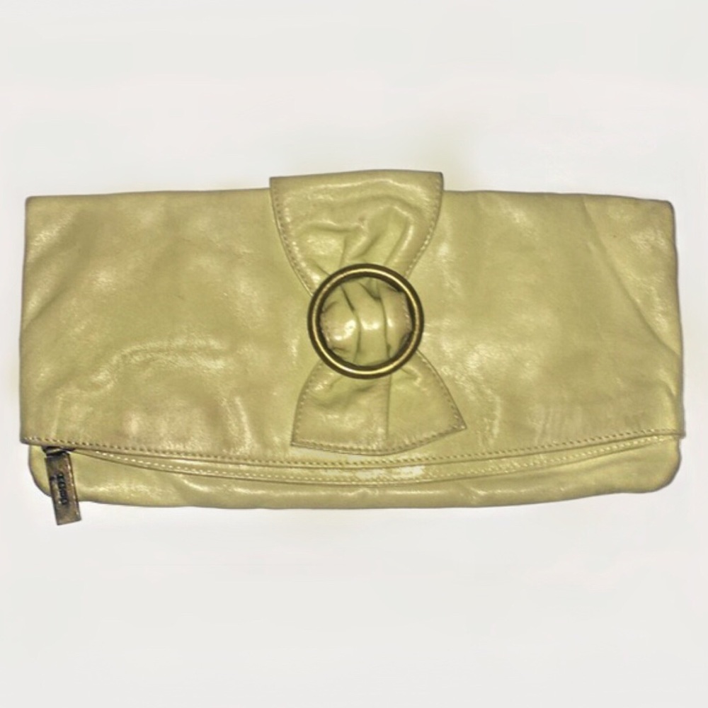 HOBO International Gwyneth Distressed Leather Sage Clutch